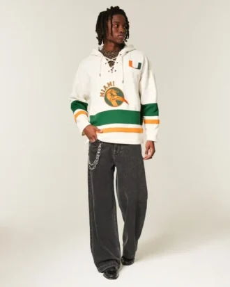 Hoodie mit Grafik-Hockey-Trikot der University of Miami Hurricanes