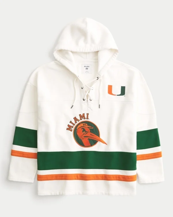 Hoodie mit Grafik-Hockey-Trikot der University of Miami Hurricanes Hoodie mit Grafik-Hockey-Trikot der University of Miami Hurricanes