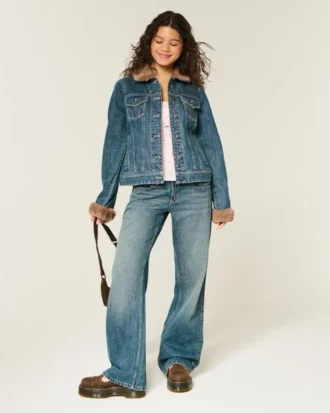 Jeansjacke mit Kunstfellbesatz Jeansjacke mit Kunstfellbesatz