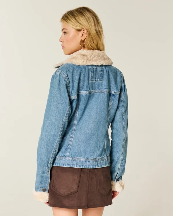 Jeansjacke mit Kunstfellbesatz Jeansjacke mit Kunstfellbesatz