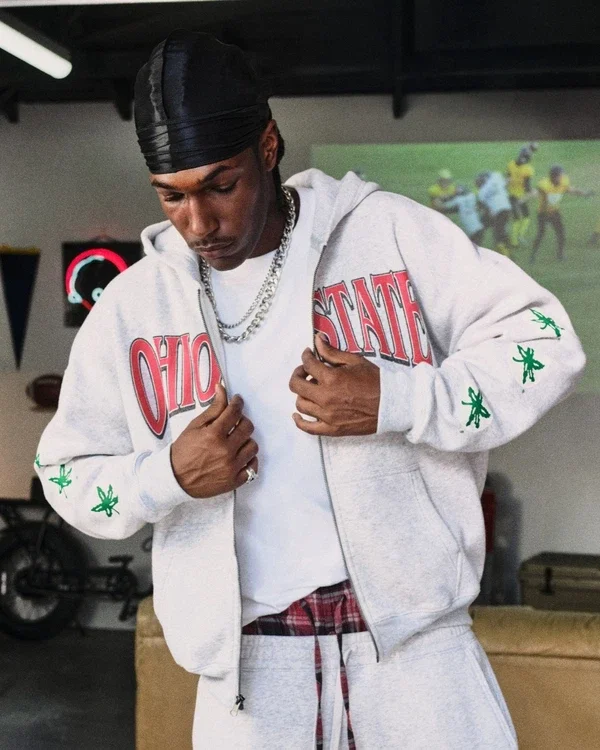 Kastenförmig Ohio State University Buckeyes Grafik-Kapuzenjacke mit Reißverschluss Kastenförmig Ohio State University Buckeyes Grafik-Kapuzenjacke mit Reißverschluss