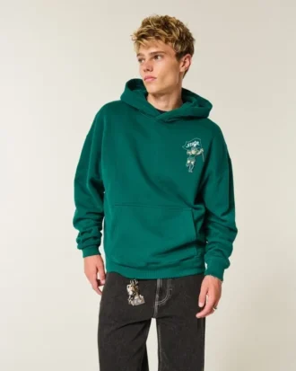 Kastenförmiger Hoodie mit Grafik der Michigan State University Spartans