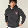 Kastenförmiger Hoodie mit Grafik der University of Georgia Bulldogs