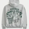 Kastenförmiger Hoodie mit Reißverschluss und Grafik der Michigan State University Spartans