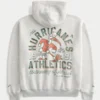 Kastenförmiger Hoodie mit Reißverschluss und Grafik der University of Miami Hurricanes