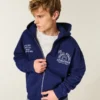 Kastenförmiger Zip-Up-Hoodie mit Penn State University Nittany Lions-Grafik Kastenförmiger Zip-Up-Hoodie mit Penn State University Nittany Lions-Grafik
