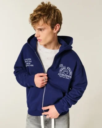 kastenfrmiger zip up hoodie mit penn state university nittany lions grafik 1 330x413 - Kastenförmiger Zip-Up-Hoodie mit Penn State University Nittany Lions-Grafik