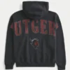 Kastenförmiger Zip-Up-Hoodie mit Rutgers University-Grafik Kastenförmiger Zip-Up-Hoodie mit Rutgers University-Grafik