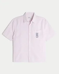 Kastenförmiges Kurzarm-Shirt aus Leinenmischung mit Key West-Grafik