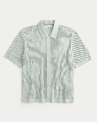 Kastig geschnittenes Kurzarm-Pulloverhemd Kastig geschnittenes Kurzarm-Pulloverhemd