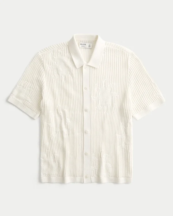 Kastig geschnittenes Kurzarm-Pulloverhemd Kastig geschnittenes Kurzarm-Pulloverhemd