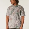 Kastig geschnittenes, schweres Camouflage-T-Shirt