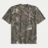 Kastig geschnittenes, schweres Camouflage-T-Shirt