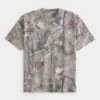 Kastig geschnittenes, schweres Camouflage-T-Shirt