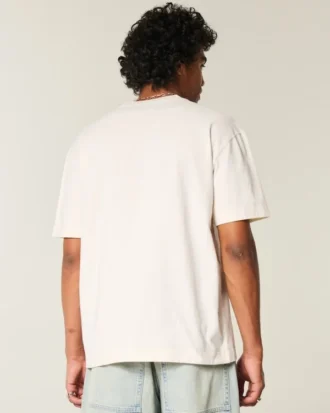 Kastig geschnittenes, schweres Kroatien-Grafik-T-Shirt