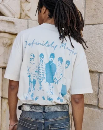 Kastig geschnittenes, schweres Oasis-Grafik-T-Shirt