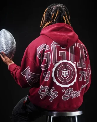 Kastiger Hoodie mit Grafik der Texas A&M University Aggies