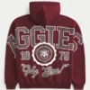 Kastiger Hoodie mit Grafik der Texas A&M University Aggies