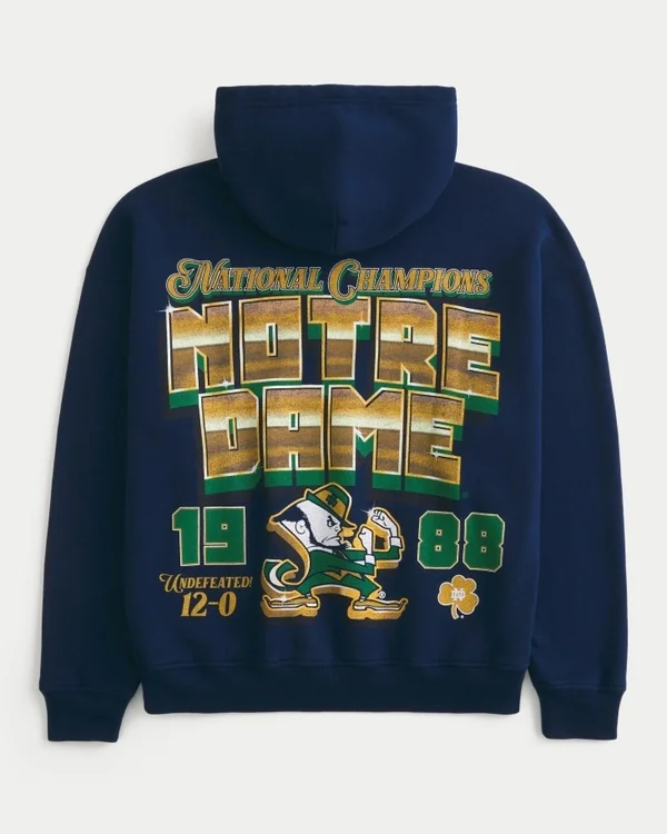 Kastiger Hoodie mit Grafikprint „Fighting Irish“ der University of Notre Dame Kastiger Hoodie mit Grafikprint „Fighting Irish“ der University of Notre Dame
