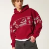 Kastiger Hoodie mit Indiana University Hoosiers-Grafik