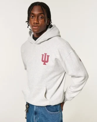 Kastiger Hoodie mit Indiana University Hoosiers-Grafik