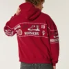 Kastiger Hoodie mit Indiana University Hoosiers-Grafik