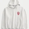 Kastiger Hoodie mit Indiana University Hoosiers-Grafik Kastiger Hoodie mit Indiana University Hoosiers-Grafik