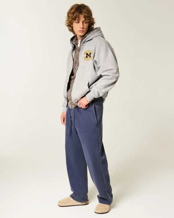 Kastiger Hoodie mit Reißverschluss und Grafik der University of Michigan Wolverines Kastiger Hoodie mit Reißverschluss und Grafik der University of Michigan Wolverines