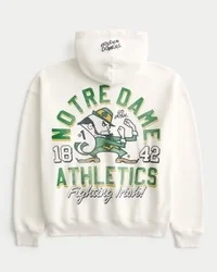 Kastiger Hoodie mit Reißverschluss und Grafik der University of Notre Dame Fighting Irish