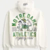Kastiger Hoodie mit Reißverschluss und Grafik der University of Notre Dame Fighting Irish