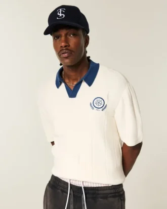 Kastiger Kurzarm-Pullover-Polo