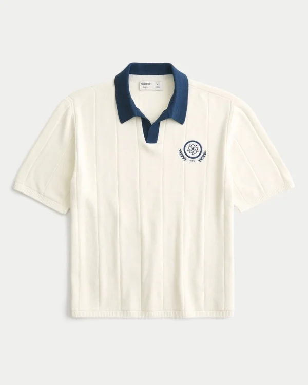 Kastiger Kurzarm-Pullover-Polo Kastiger Kurzarm-Pullover-Polo