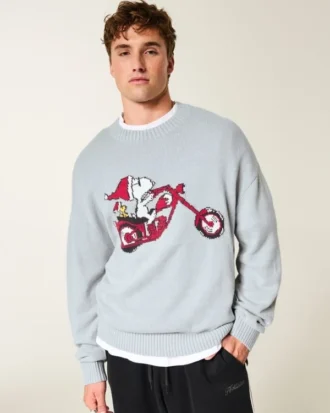 Kastiger Snoopy-Grafik-Pullover Kastiger Snoopy-Grafik-Pullover