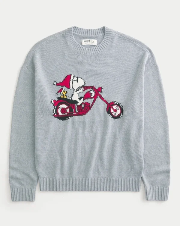Kastiger Snoopy-Grafik-Pullover Kastiger Snoopy-Grafik-Pullover