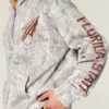 Kastiger Zip-Up-Hoodie mit Florida State University-Grafik und Camouflage-Muster Kastiger Zip-Up-Hoodie mit Florida State University-Grafik und Camouflage-Muster