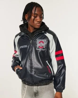 Kunstleder Ohio State University Buckeyes Grafikjacke
