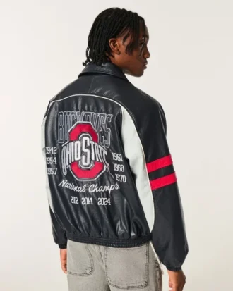 Kunstleder Ohio State University Buckeyes Grafikjacke