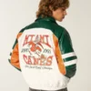 Kunstlederjacke mit Grafik der University of Miami Hurricanes Kunstlederjacke mit Grafik der University of Miami Hurricanes