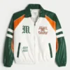 Kunstlederjacke mit Grafik der University of Miami Hurricanes Kunstlederjacke mit Grafik der University of Miami Hurricanes