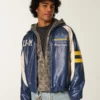 Kunstlederjacke mit Grafik der University of Michigan Wolverines Kunstlederjacke mit Grafik der University of Michigan Wolverines
