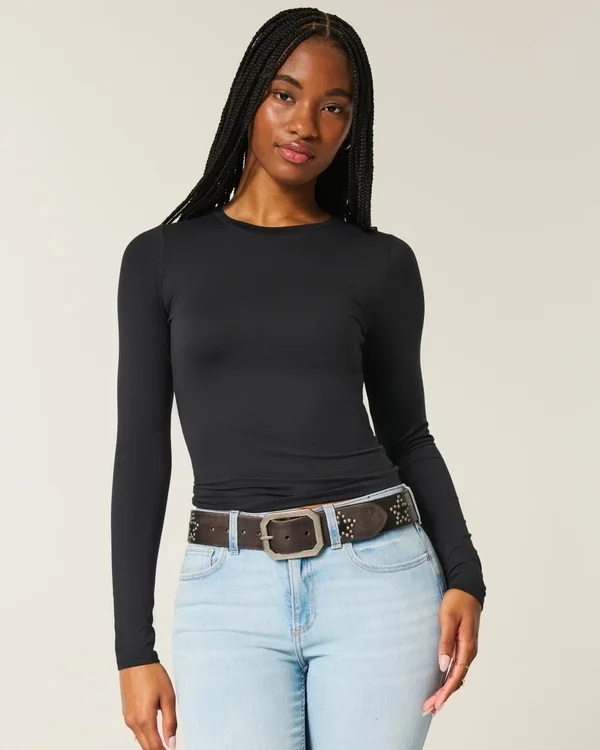 Langärmliges Baby-T-Shirt aus nahtlosem Stoff Langärmliges Baby-T-Shirt aus nahtlosem Stoff