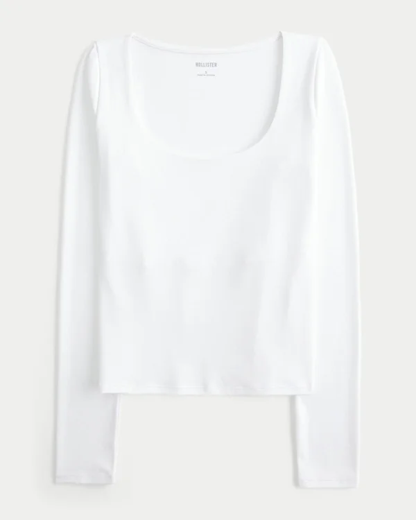 Langärmliges Baby-T-Shirt aus nahtlosem Stoff mit Rundhalsausschnitt Langärmliges Baby-T-Shirt aus nahtlosem Stoff mit Rundhalsausschnitt