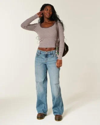 Langärmliges Oberteil mit Rundhalsausschnitt