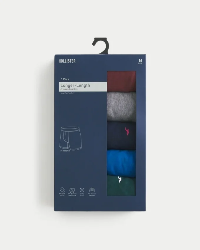 Längere Boxershorts, 5er-Pack