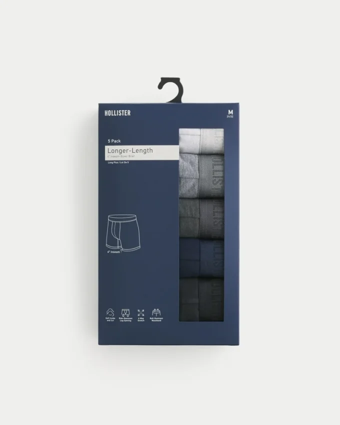 Längere Boxershorts, 5er-Pack