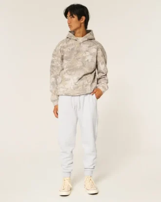 Locker geschnittene Jogginghose aus Rippfleece Locker geschnittene Jogginghose aus Rippfleece