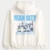 Locker geschnittener Hoodie mit Manchester City-Grafik Locker geschnittener Hoodie mit Manchester City-Grafik
