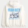 Locker geschnittener Hoodie mit Manchester City-Grafik Locker geschnittener Hoodie mit Manchester City-Grafik