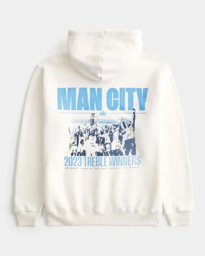 Locker geschnittener Hoodie mit Manchester City-Grafik Locker geschnittener Hoodie mit Manchester City-Grafik