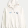Locker geschnittener Hoodie mit Manchester City-Grafik Locker geschnittener Hoodie mit Manchester City-Grafik